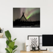 Cree Teepee - Northern Lights Poster (Thuiskantoor)