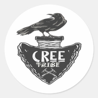 Cree tribe - Native American Raven Spirit Ronde Sticker