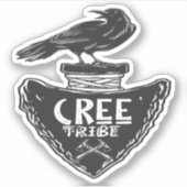 Cree tribe - Native American Raven Spirit Sticker (Voorkant)