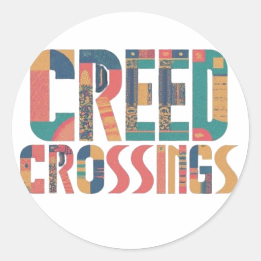 Creed Crossings Ronde Sticker (Voorkant)