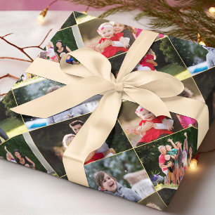 Creëer 5 Foto Collage Birthday Kerstbruiloft Cadeaupapier