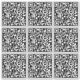 Creëer 9 scannbare QR-codes direct transparant Sticker