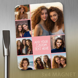 Creëer a Custom Fotocollage - 8 foto's - koraal Magneet