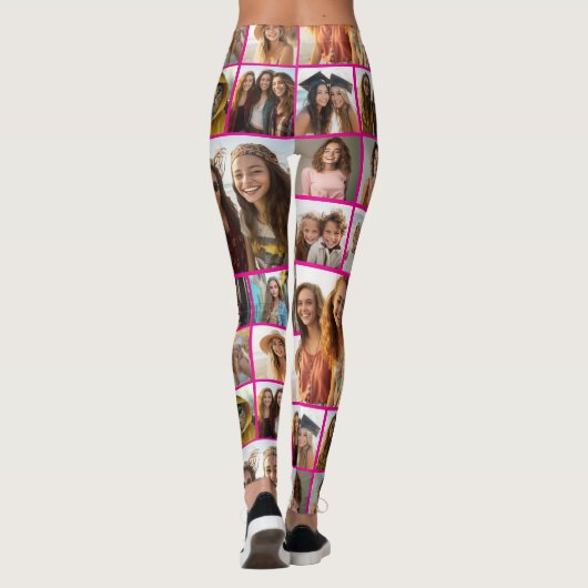 Creëer a Custom Photo Collage - 14 Foto's - Roze Leggings (Achterkant)