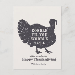 Creëer A Custom Slogan Turkey Thanksgiving Briefkaart
