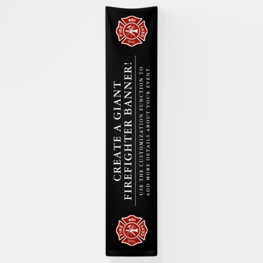 Creëer A Giant Firefighter ThormBlack Spandoek (Verticaal)