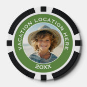 Creëer A Vacation Souvenir met Foto en Tekst Poker Chips (Voorkant)