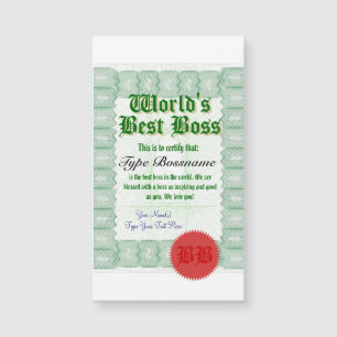 Creëer a World's Best Boss Certicate