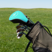 Creëer Aangepaste, Blauwgroen witte monogrammen Golfheadcover (Insitu)