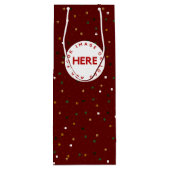 Creëer Aangepaste foto of Logo Moderne Rode Kerstm Wijn Cadeautas (Achterkant)