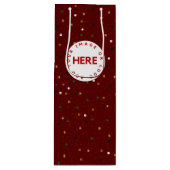 Creëer Aangepaste foto of Logo Moderne Rode Kerstm Wijn Cadeautas (Voorkant)