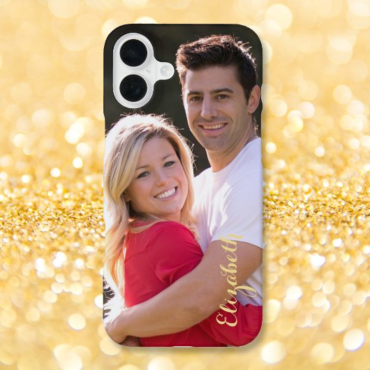Creëer Aangepaste gepersonaliseerde foto Monogram iPhone Hoesje