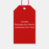 Creëer Aangepaste gepersonaliseerde rode kerstcade Cadeaulabel (Voorkant)