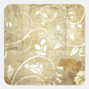 Creëer aangepaste geschenken  papier bloem sjabloo vierkante sticker