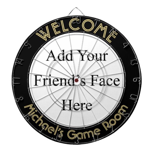Creëer Aangepaste persoonlijke fototekst Dorm Room Dartbord (Voorkant)
