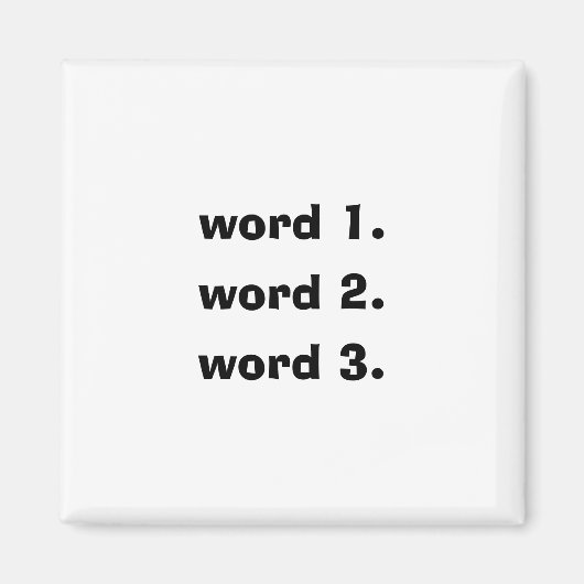 Creëer aangepaste tekst eenvoudig drie woorden ver magneet (Voorkant)
