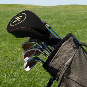 Creëer Aangepaste, zwarte gouden monogrammen Golfheadcover