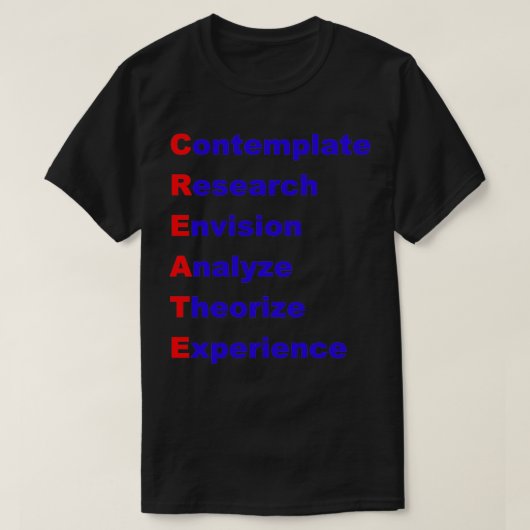 Creëer Acrostisch contemplate-onderzoek analyseert T-shirt (Design voorkant)