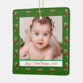 Creëer Baby eerste kerstfoto Keramisch Ornament (Links)