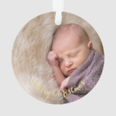 Creëer Baby's eerste kerst 1e foto Afbeelding Ornament (achterkant)