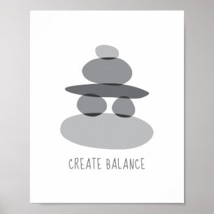 Creëer Balance Cairn Stones Poster