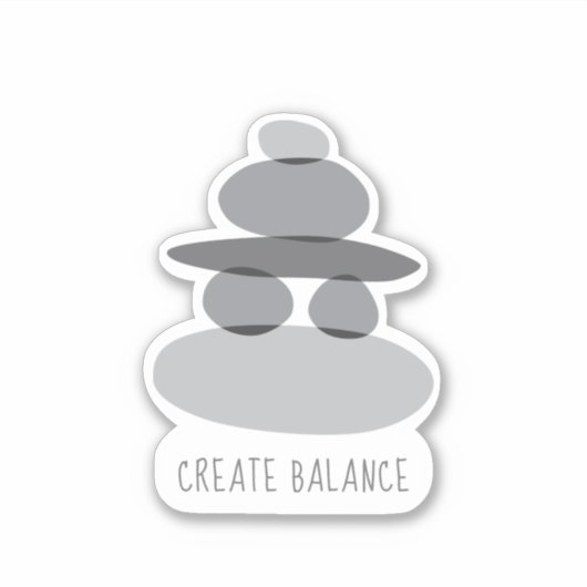 Creëer Balance Stacked Rocks Sticker (Voorkant)