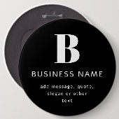 Creëer Bedrijfsnaam, Monogram & Aanvullende Tekst Ronde Button 6,0 Cm (Voorkant /achterkant)