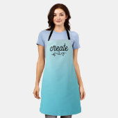 Creëer Blauwgroen gradiënt Apron Schort (Gedragen)