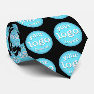 Creëer Business Logo Pattern Professional Black Stropdas