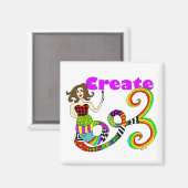 Creëer Colorful Mermaid Muse Square Magneet (Voorkant / Achterkant)