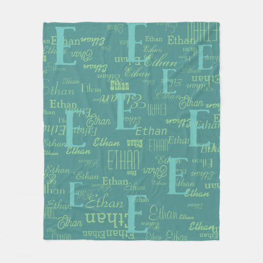 Creëer Cool Pattern met je eigen naam Fleece Deken (Voorkant)