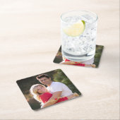 Creëer Custom Couple Pas getrouwd Fotopapier Onder Vierkante Kartonnen Onderzetter (Insitu)