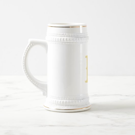 Creëer Custom Faux Gold Monogrammed Beer Stein Mok (Links)