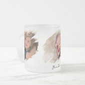 Creëer Custom Foto en Tekst Hot Cold Beverages Matglas Koffiemok (Voorkant links)