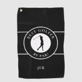 Creëer Custom Fun Golf Lover Modern Golfer Zwart Golfhanddoek (Voorkant)