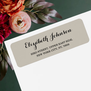 Creëer Custom Modern Elegant Taupe Retouradres Etiket