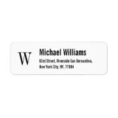Creëer Custom Monogram Modern Return Adres Label (Voorkant)