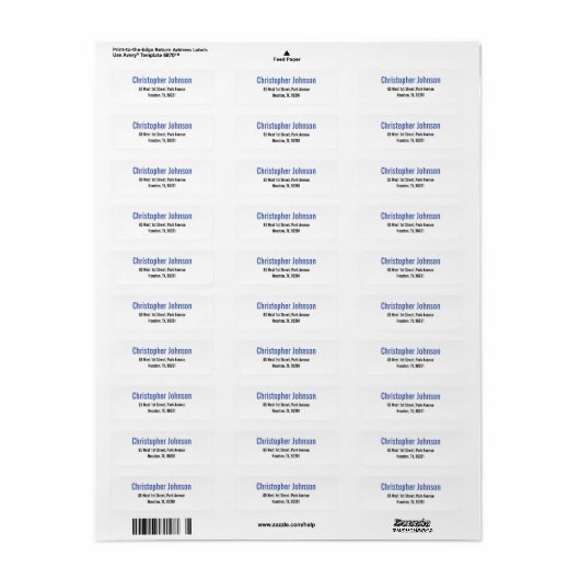Creëer Custom Plain Elegant Retouradres Label (Full Sheet)