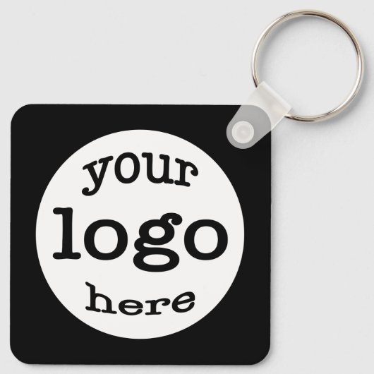 Creëer Custom QR Code Bedrijfsbedrijf Logo Black Sleutelhanger (Achterkant)