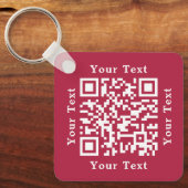 Creëer Custom QR Code Tekst Bedrijf Logo Sleutelhanger (Voorkant)