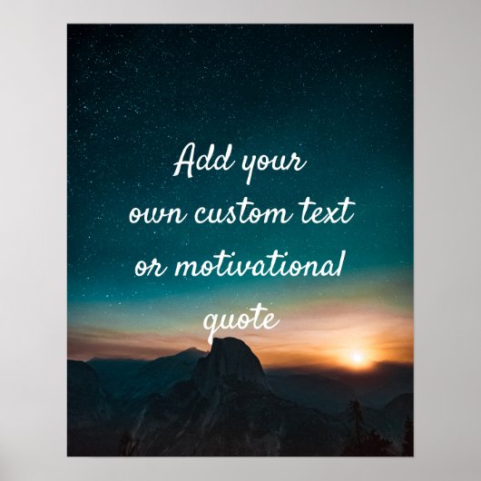 Creëer Custom Quote Poster — Mountain Sunset (Voorkant)