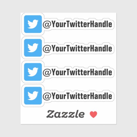 Creëer Custom Twitter Handle Social Media Stickers (Vel)