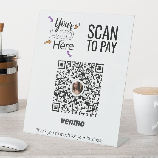 Creëer Custom Venmo for Business Reclamebord Met Voetstuk (Insitu)