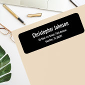 Creëer Custom Zwart Modern Retouradres Label