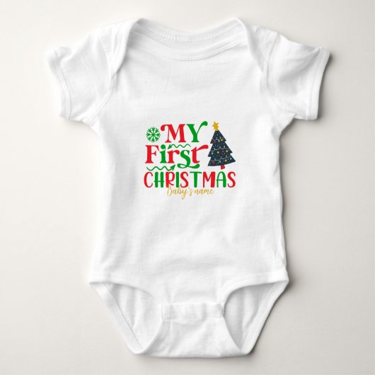 Creëer De eerste kerstdagen van je eigen baby Romper (Voorkant)
