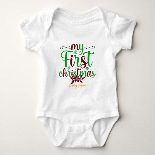 Creëer De eerste kerstdagen van je eigen baby Romper (Voorkant)
