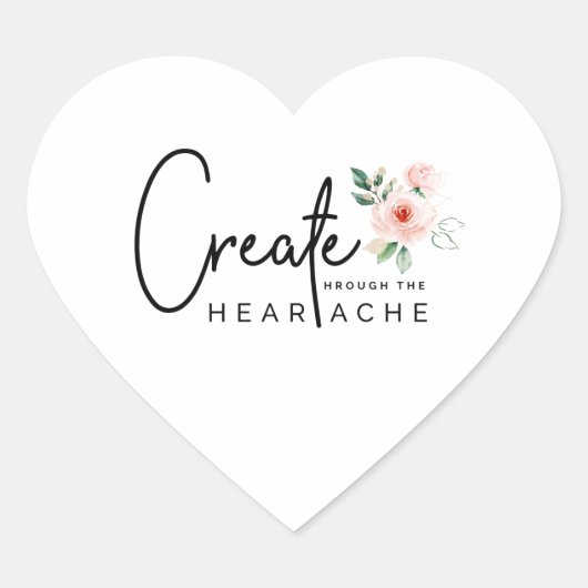 Creëer door de heartache-stickers hart sticker (Voorkant)