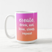 Creëer, Drink, eten, liefde, slapen, koffie-Mok he Koffiemok (Links)