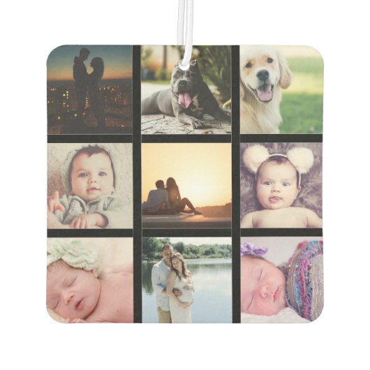 Creëer een Aangepast 9-fotocollage op maat Luchtverfrisser (Achterkant)