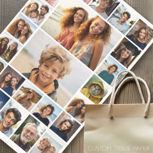 Creëer een aangepaste fotocollage - 25 foto's tissuepapier